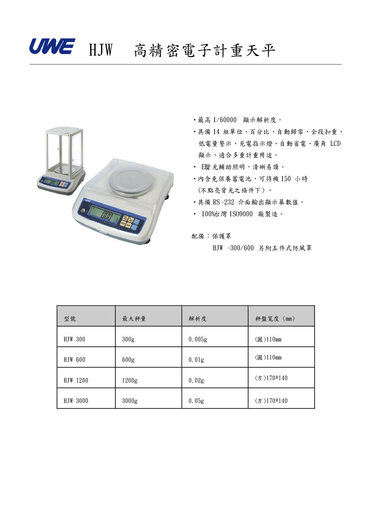 HJW電子精密天秤