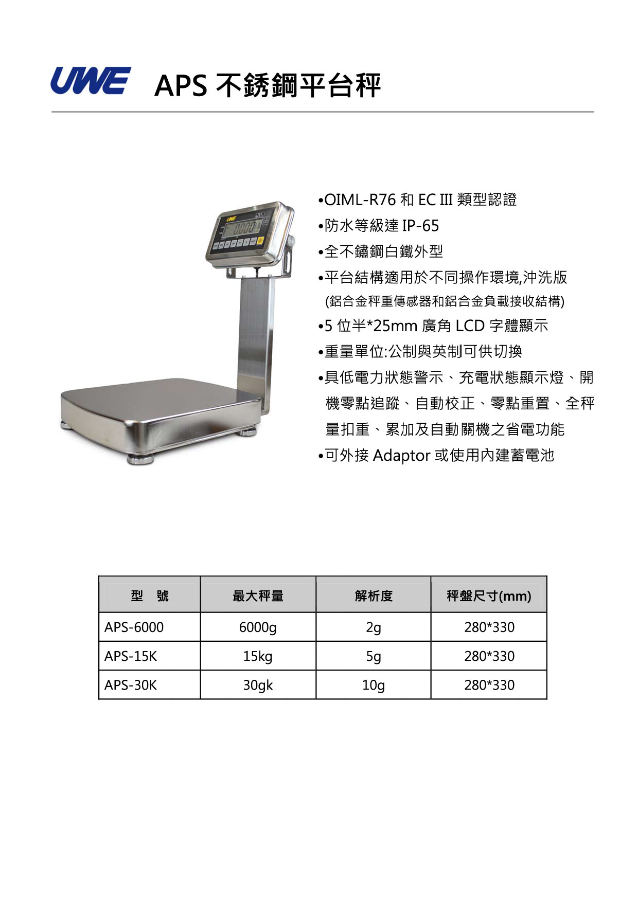 ASP不鏽鋼防水台秤
