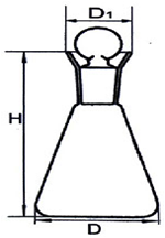 沃度圓錐燒瓶(碘瓶)/3.3硼矽酸玻璃
