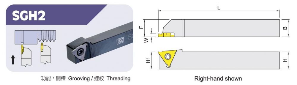 SGH2外徑切槽刀