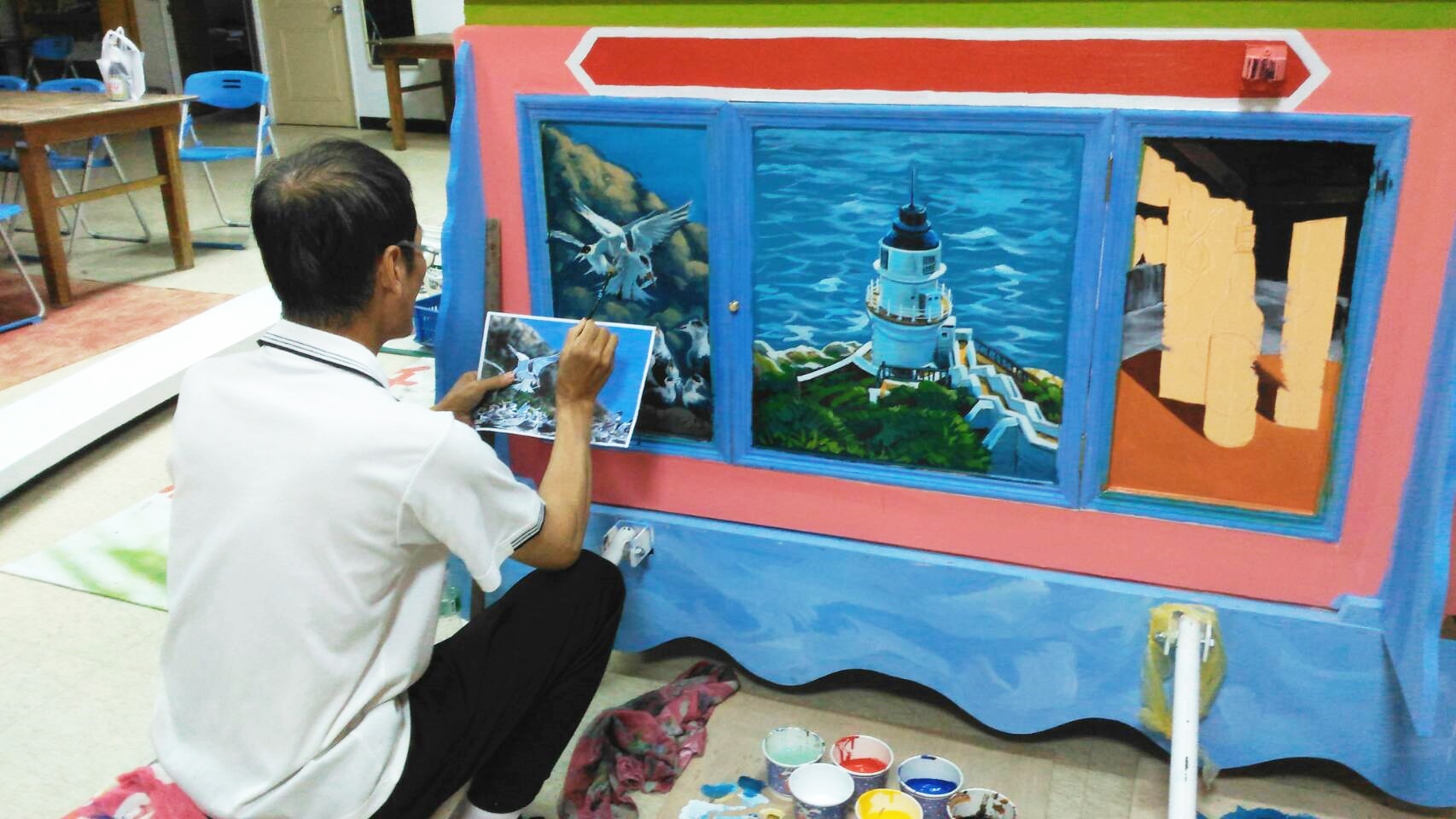 老獅外牆彩繪廣告