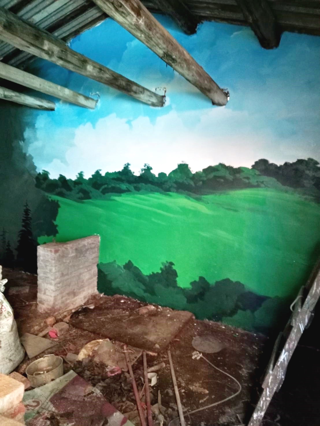 老獅外牆彩繪廣告