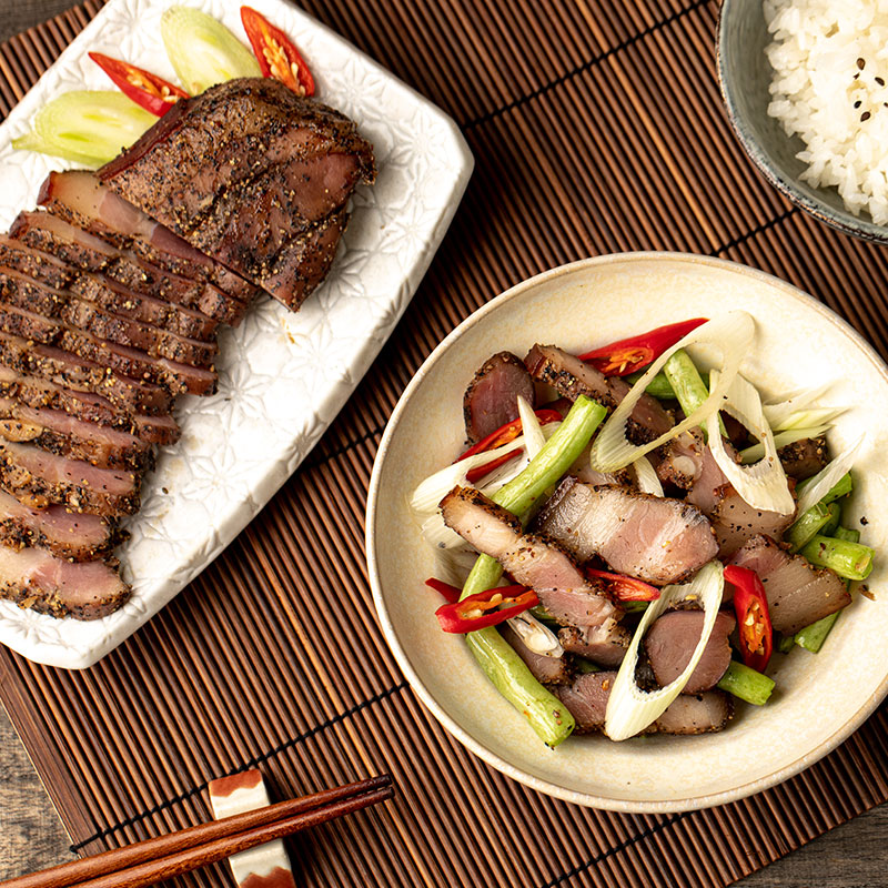 蒜香黑胡椒鹹豬肉