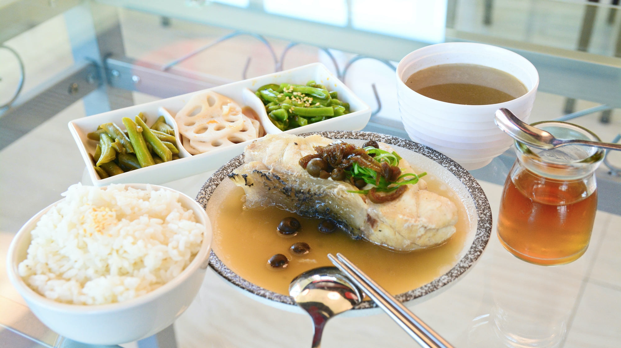 破布子蒸龍膽石斑飯