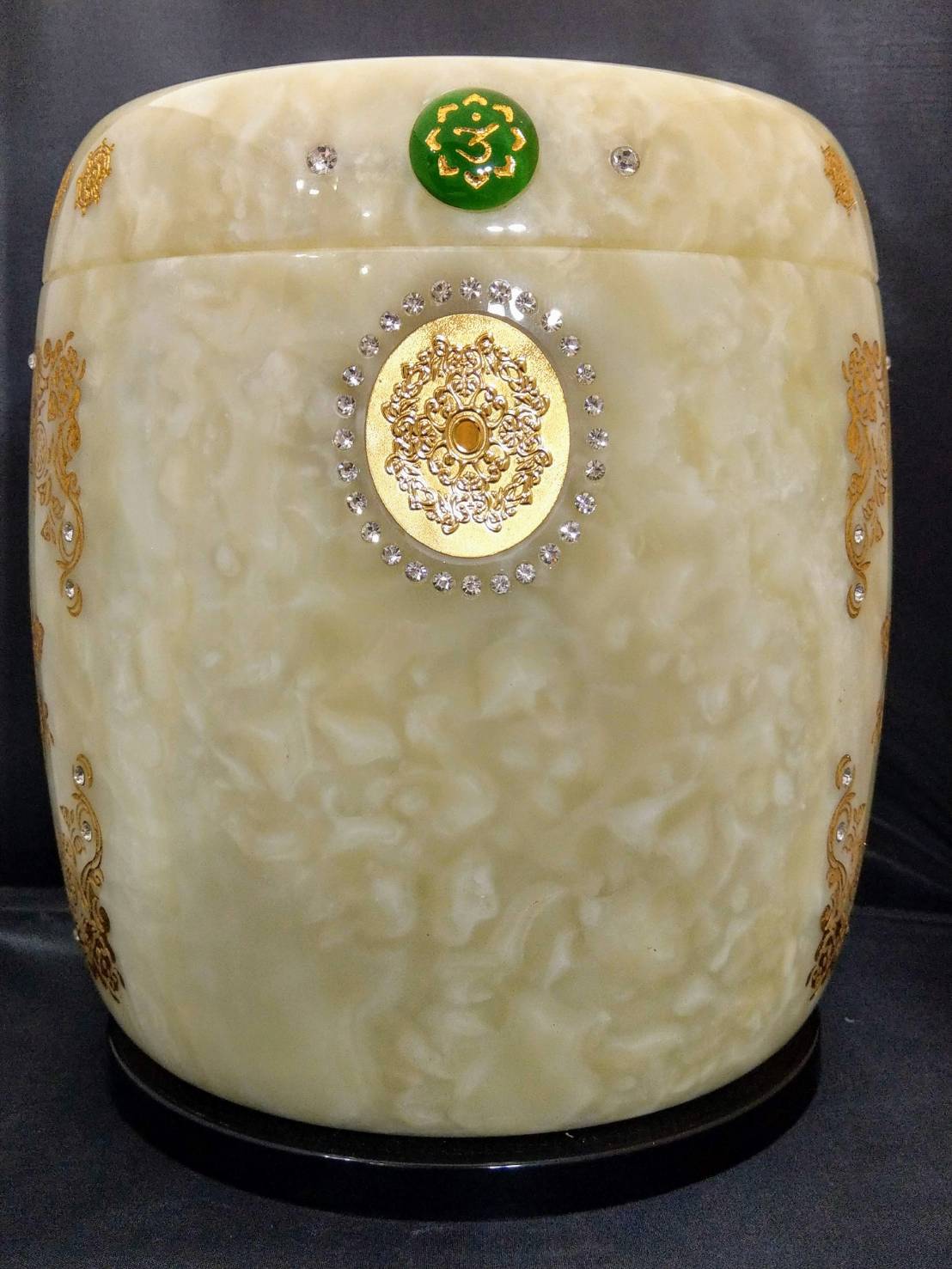 雲龍青玉經文金福蓋