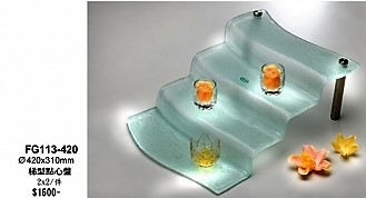 Naturar經典窯燒玻璃-FG113-420梯形點心盤42*31CM