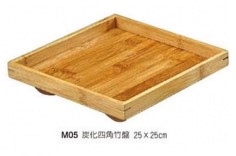 M05碳化四角竹盤25*25cm