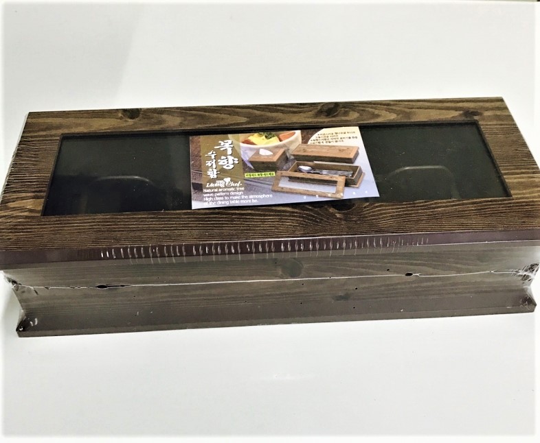 W013木紋餐具盒(深咖啡)