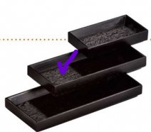 M318-23黑木紋疊長方托盤23*10*3cm