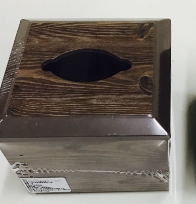 W015木紋面紙盒(身咖啡)(小)