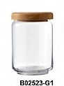 B02523-G1木蓋玻璃儲物罐650cc