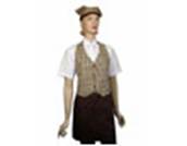 A618-3咖啡色連身背心布圍裙(不含頭巾)