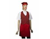 A618-1紅格子連身背心布圍裙(不含頭巾)