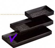 M318-26黑木紋疊長方托盤26.5*11*3cm