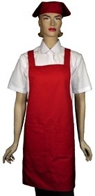 A604大日式雙袋紅圍裙79CM