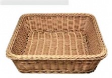 S52-28正方仿藤籃(粉咖啡色)28*28*H8cm
