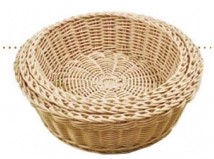S07-22圓形仿藤籃(米白色)22*H7.5cm
