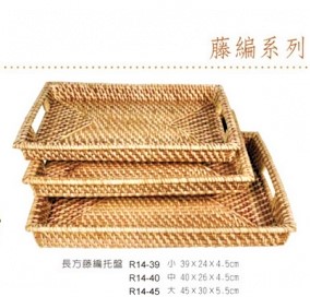 藤編系列-R14-39長方藤編托盤(小)