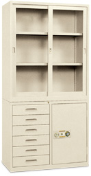 3*6尺邊六屜上玻書櫃