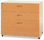 鋼木抽屜三層式牆櫃