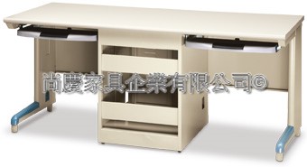 防盜式雙人教學電腦桌