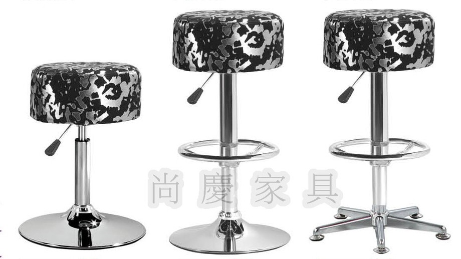 班杰特銀花皮吧檯椅