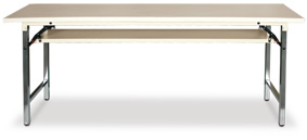 PU邊905面白鐵腳烤漆隔板折合式會議桌