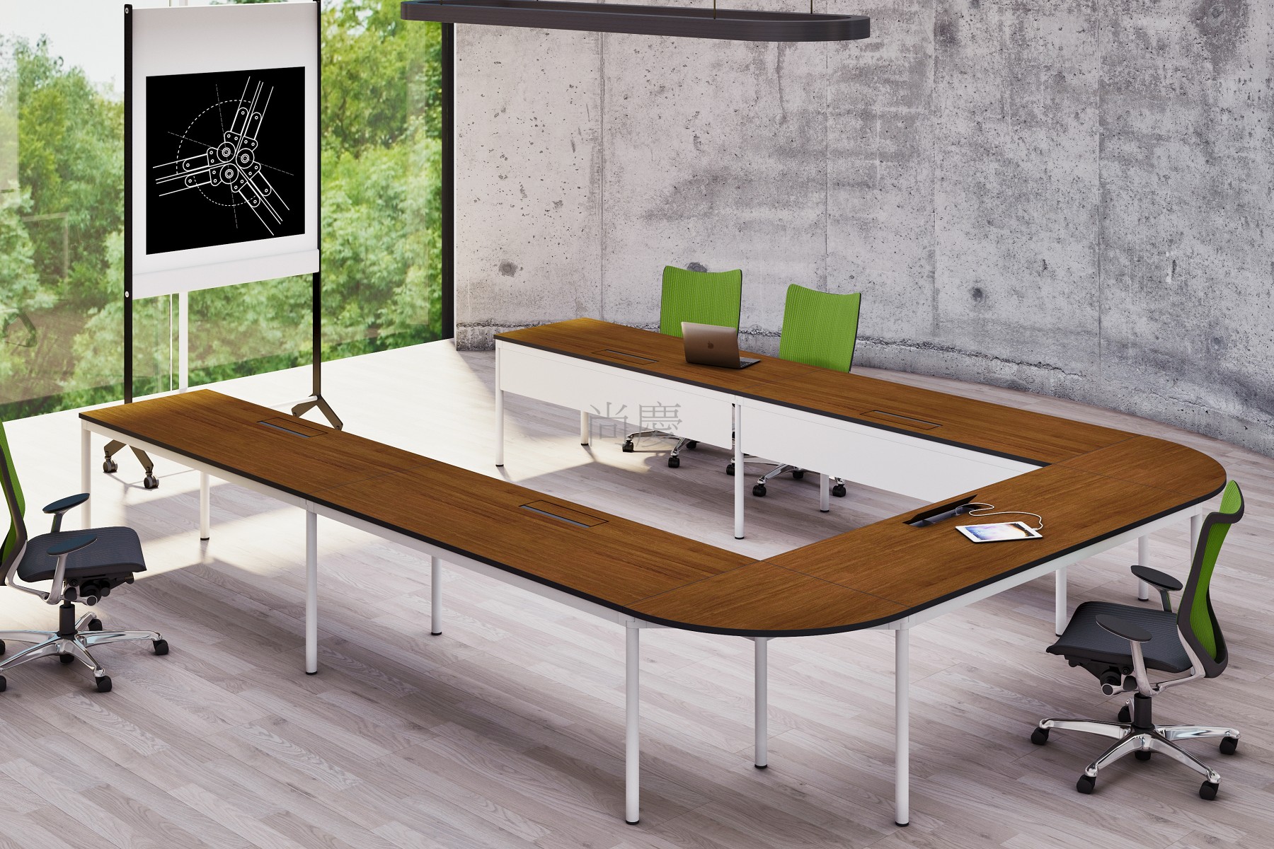 極簡風馬蹄型會議桌