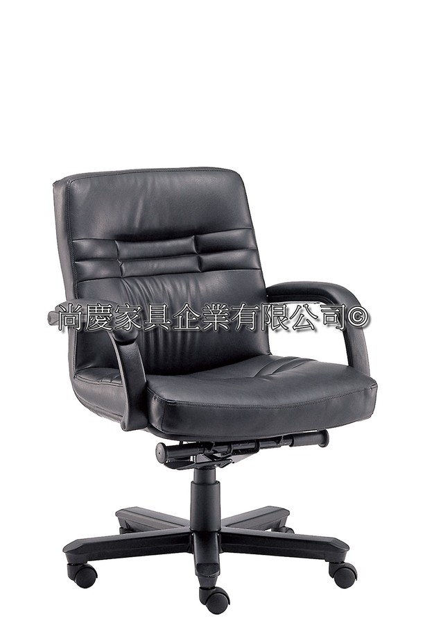 荷馬中背透氣皮椅