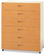 鋼木抽屜六層式牆櫃