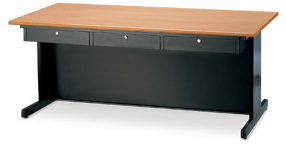 鋼製黑腳木紋面業務桌