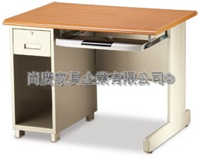 鋼製電腦木紋桌