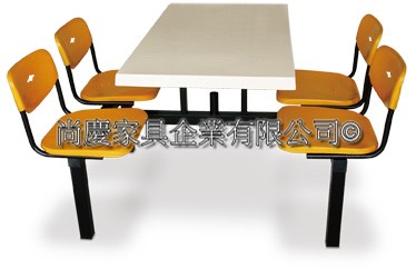 PP纖維桌面餐桌椅(四人座)