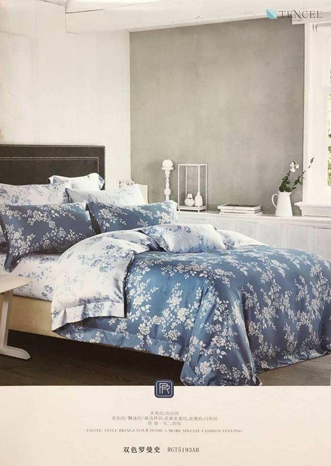 100%天絲(床包+兩用被)，(七件式床組)