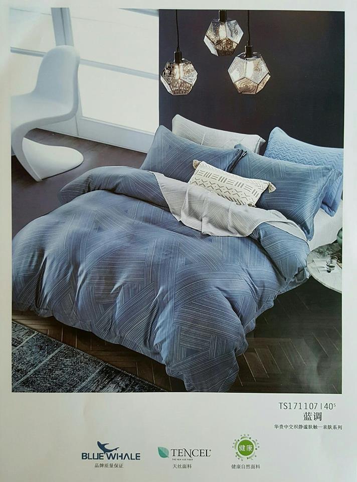 100%天絲(床包+兩用被)，(七件式床組)