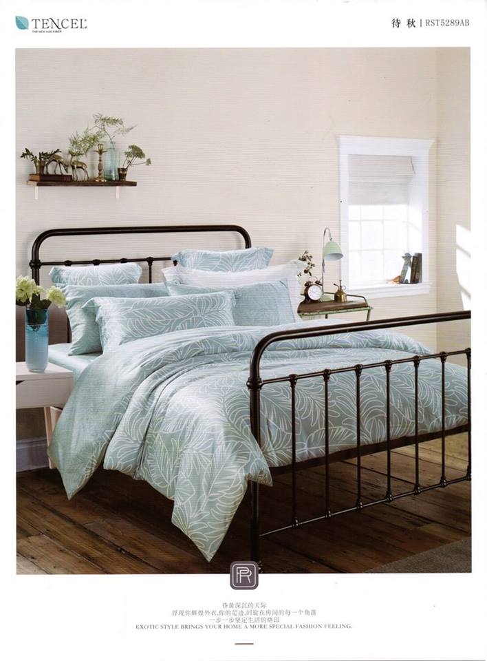 100%天絲(床包+兩用被)，(七件式床組)