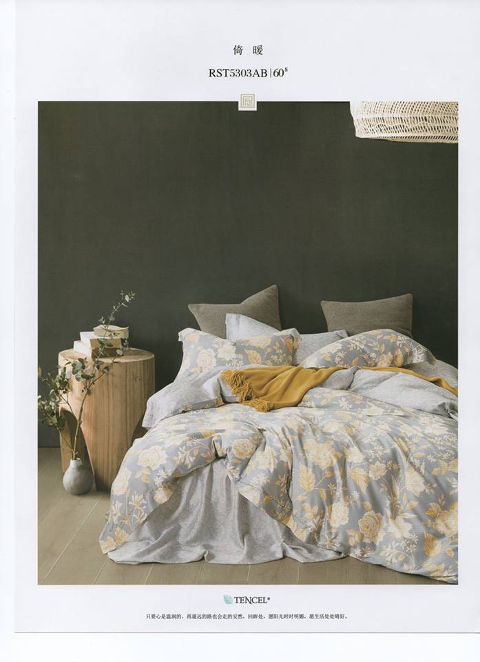 100%天絲(床包+兩用被)，(七件式床組)