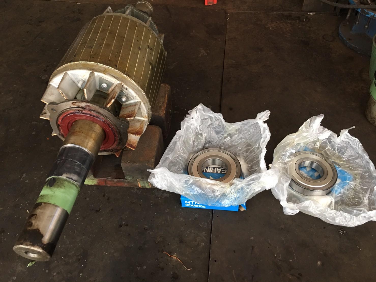 75HP馬達重新整理(重繞線圈及馬達軸承及電木版改善及線圈絕緣度加強)