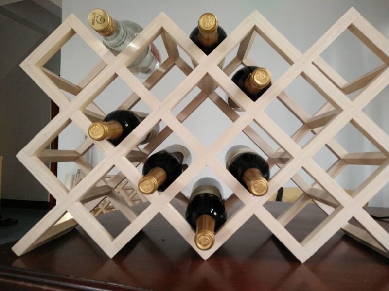 17瓶裝木製酒瓶架(菱形)