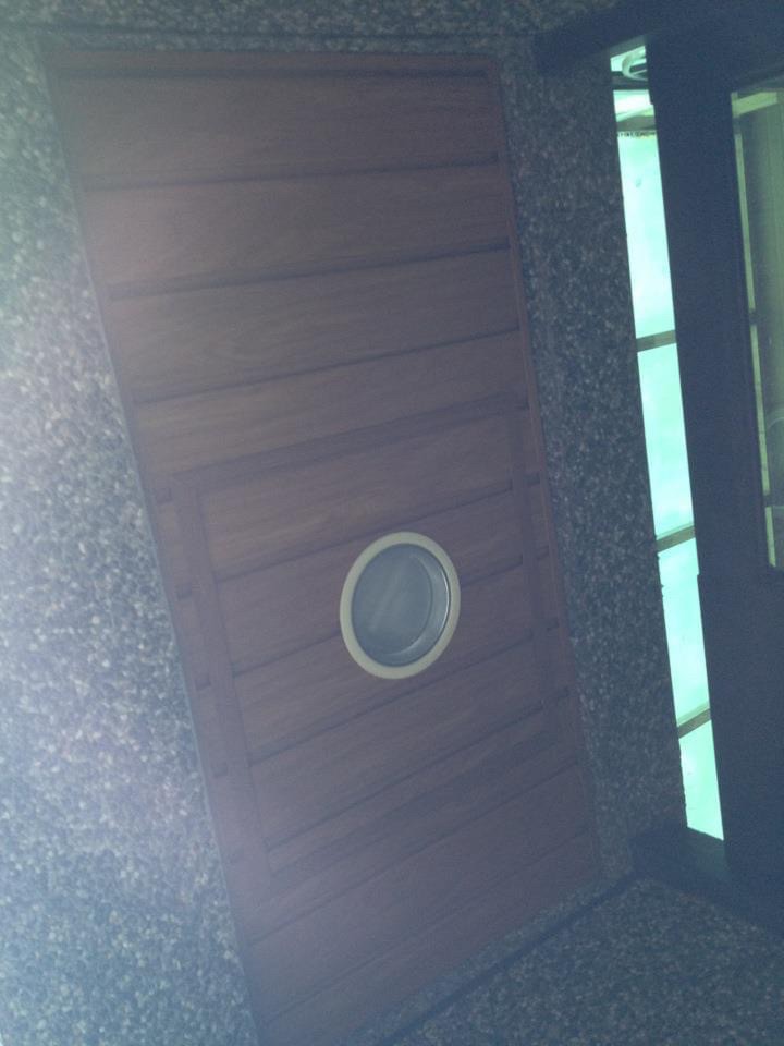 高雄防颱卡麗板、防水防鏽、表面木紋貼造型