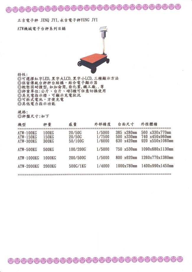 ATW機械電子台秤系列