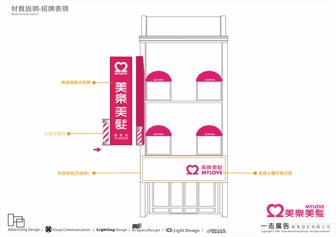 美樂美髮-招牌設計圖