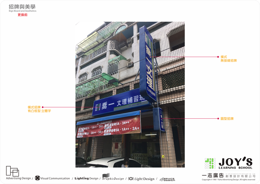 喬一文理-舊式招牌更換前