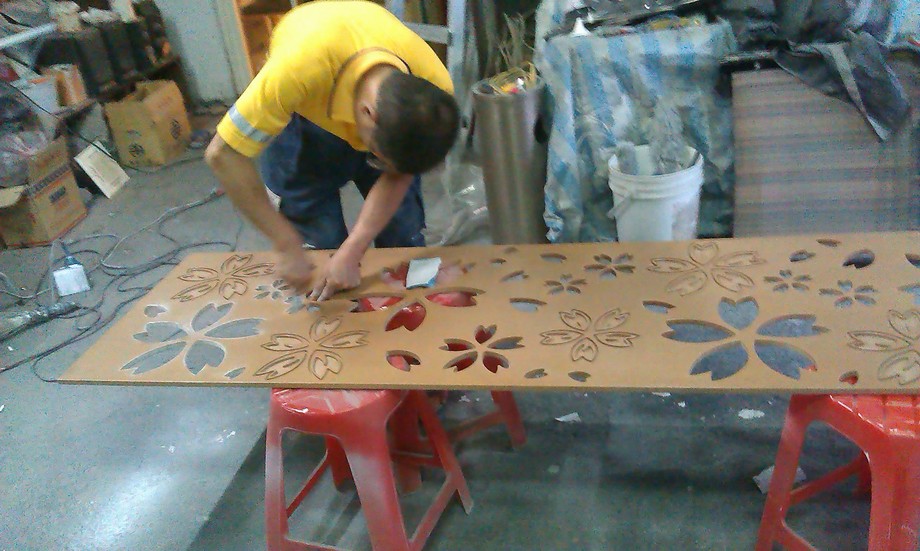 鞋櫃門片噴漆設計