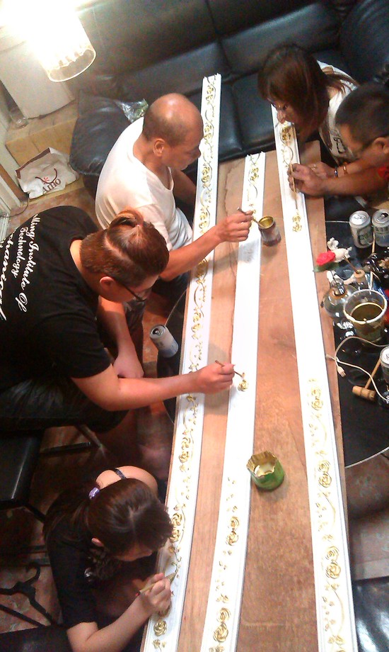 線板描漆天花板歐式家具