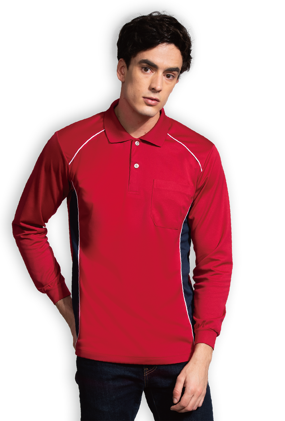 長袖polo衫-流線款-L99153