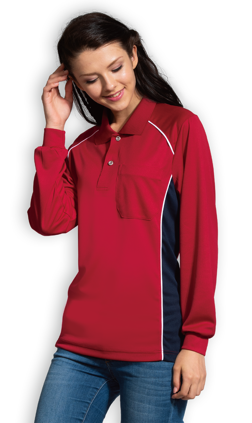 長袖polo衫-流線款-L99153-1