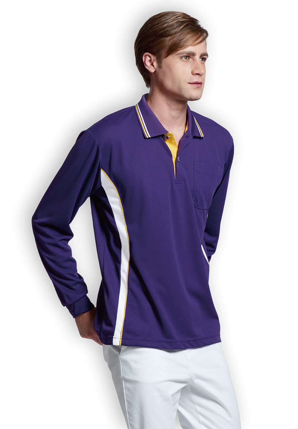 長袖polo衫-流線款-L90001