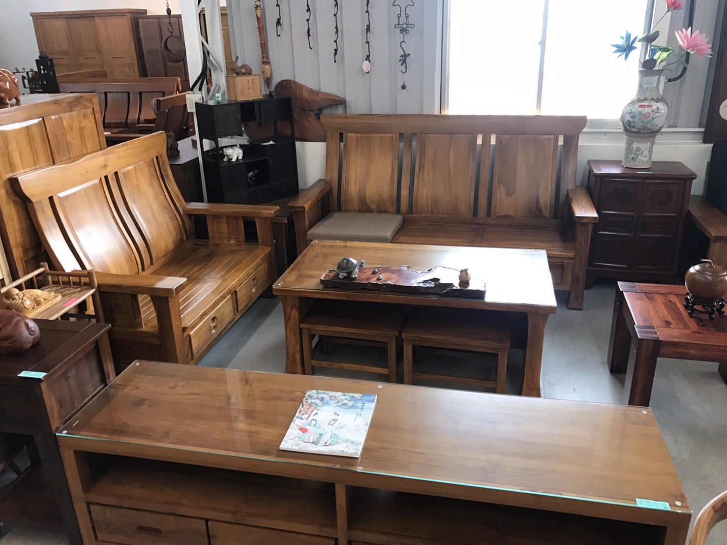 嘉義原木桌椅組