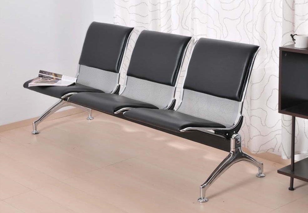 R0296-黑皮排椅展示照